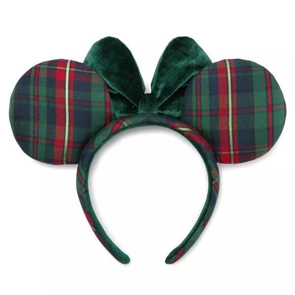 Minnie Mouse Holiday Plaid Ear Headband for Adults Disney Parks - Picture 4 of 4